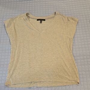 White House Black Market Cream Cap Sleeve Relaxed T-Shirt